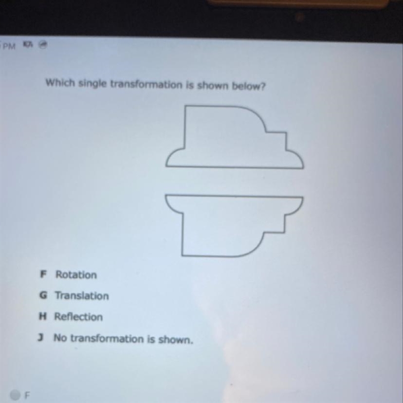 Which single transformation is shown below ?-example-1