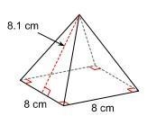 What's the lateral area of the following pyramid? : 129.6 cm² 172.8 cm² 86.4 cm² 259.2 cm-example-1