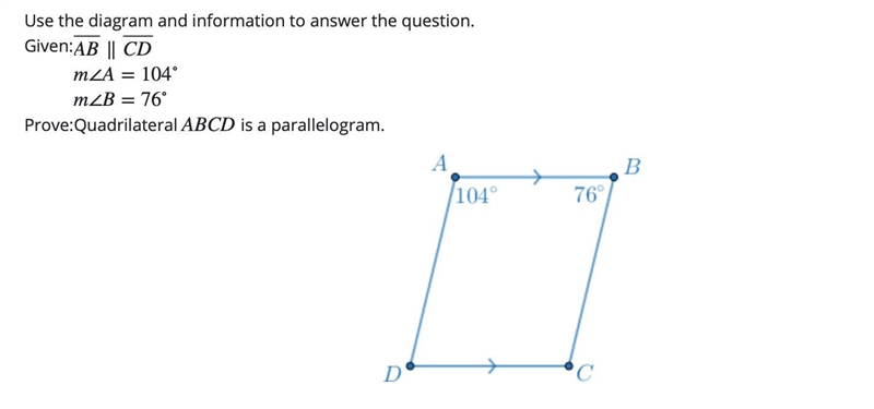 Please help, which plan should you use to prove that an angle of ABCD is supplementary-example-1