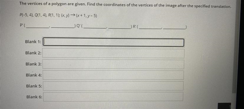 The vertices of a polygon are given. Find the coordinates of the vertices of the image-example-1