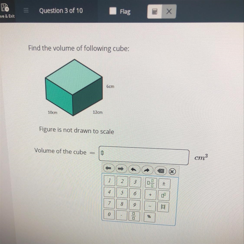 Find the volume of following cube: Figure is not drawn to scale Volume of the cube-example-1