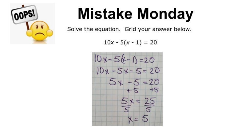 What common error(s) did this student make? What is the correct solution for x? Please-example-1