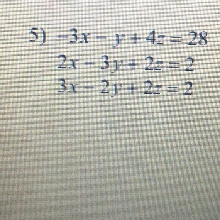 -3х - y + 4 = 28 2х - 3y+ 2 = 2 3х - 2y + 2 = 2 Solve each system by elimination-example-1