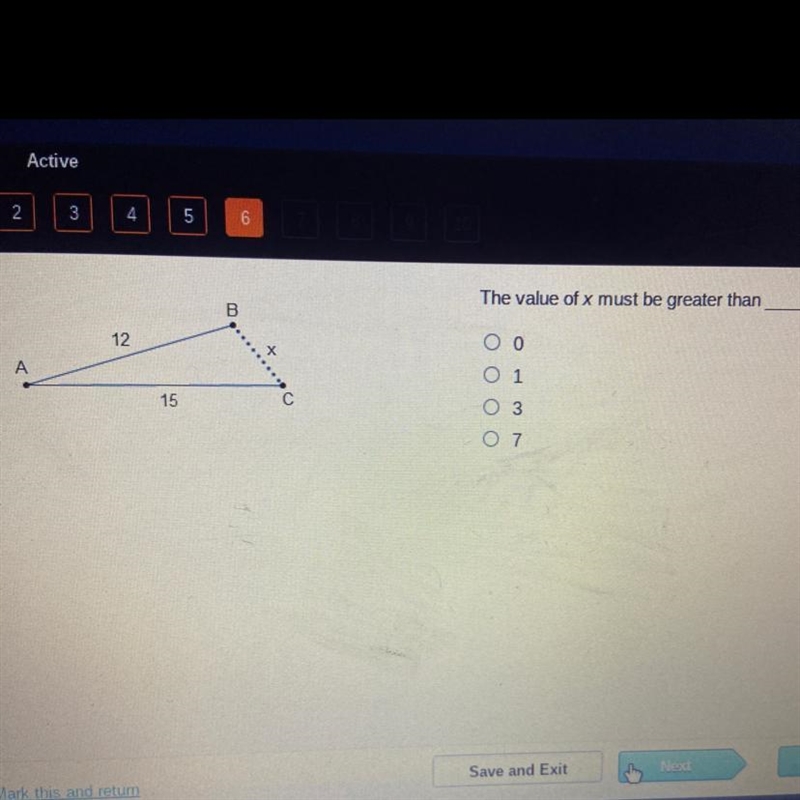 The value of x must be greater than: PLEASE HURRY!-example-1