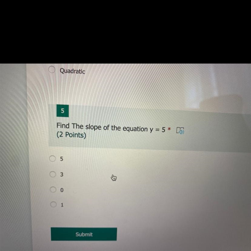 Find the slope of the question y=5-example-1