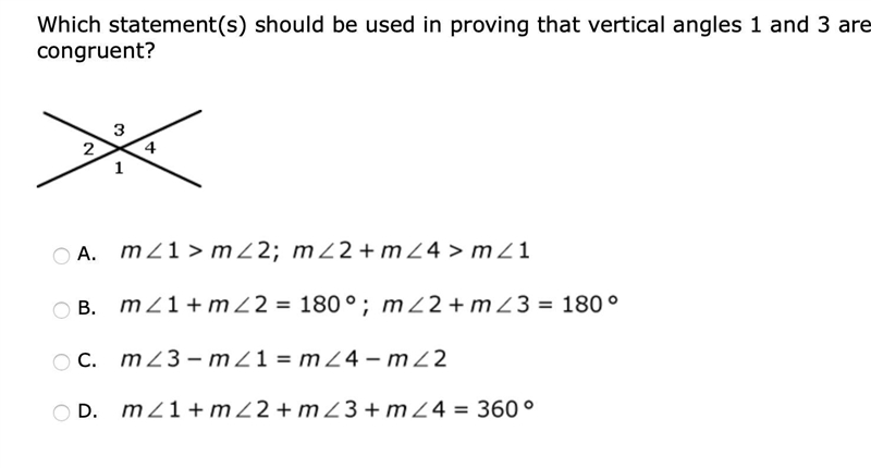 Question 11: Please help, Which statement(s) should be used in proving that vertical-example-1