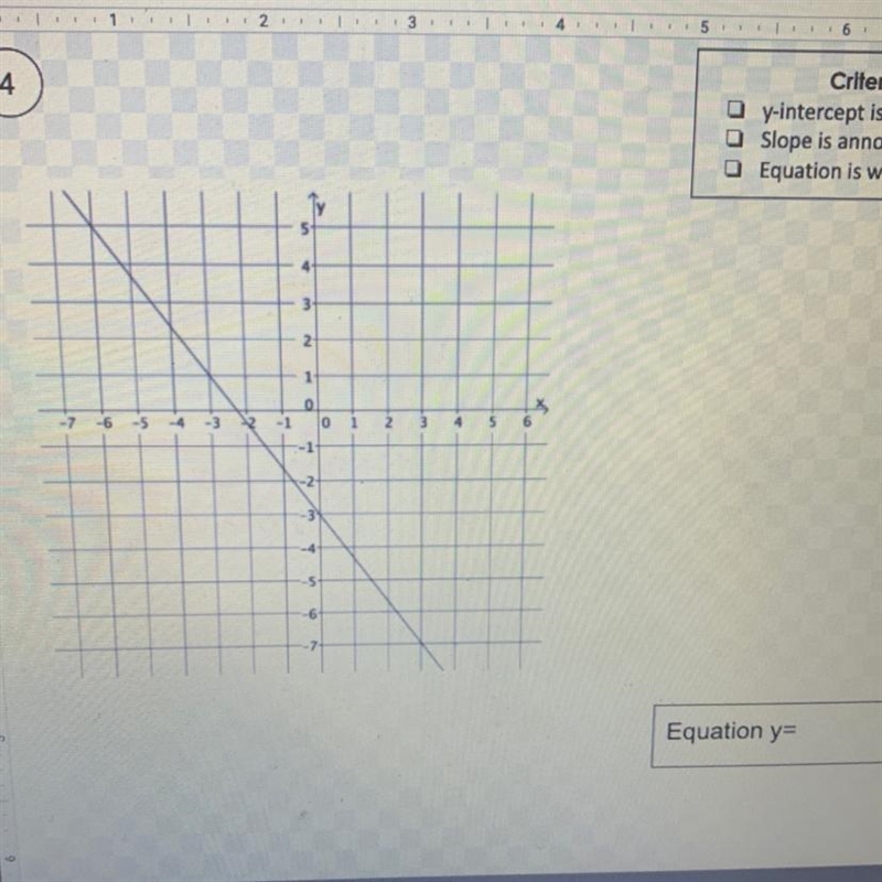 I need help with this one it’s asking to write the equation of the line in slope intercept-example-1