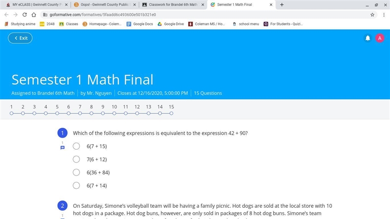 PLEASE HELP ASAP Which of the following expressions is equivalent to the expression-example-1