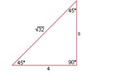 What is the length of leg s of the triangle below?-example-1