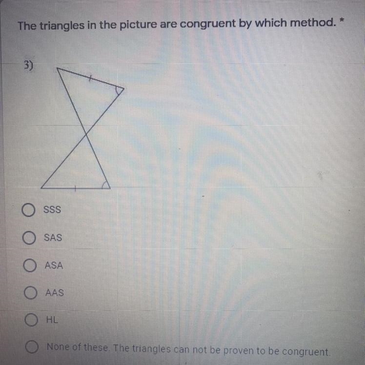 The triangles in the picture are congruent by which method.-example-1