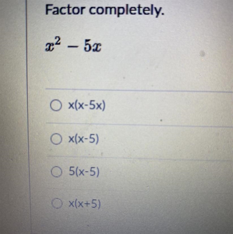 PLEASE HELP ASAP x^2-5x-example-1