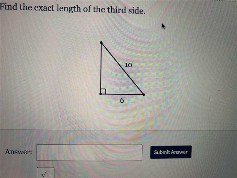 Find the exact length of the third side-example-1