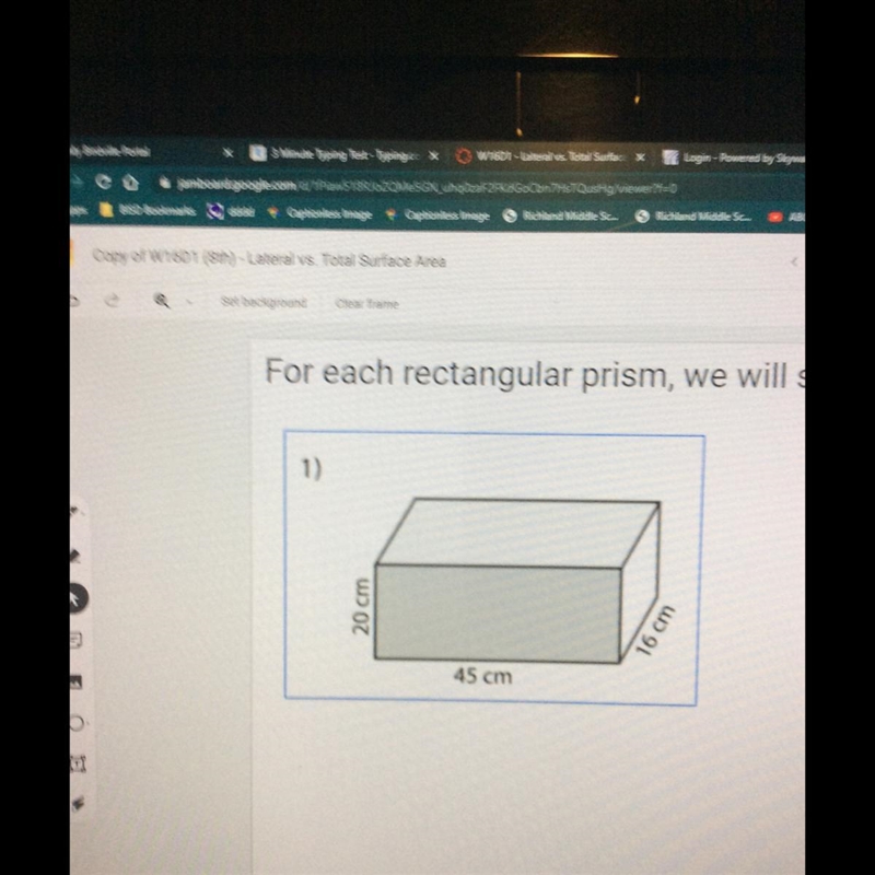 I need the lateral and total surface area-example-1