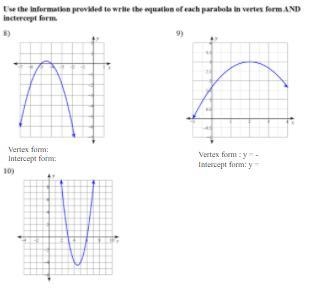 Use the information provided to write the equation of each parabola in vertex form-example-1