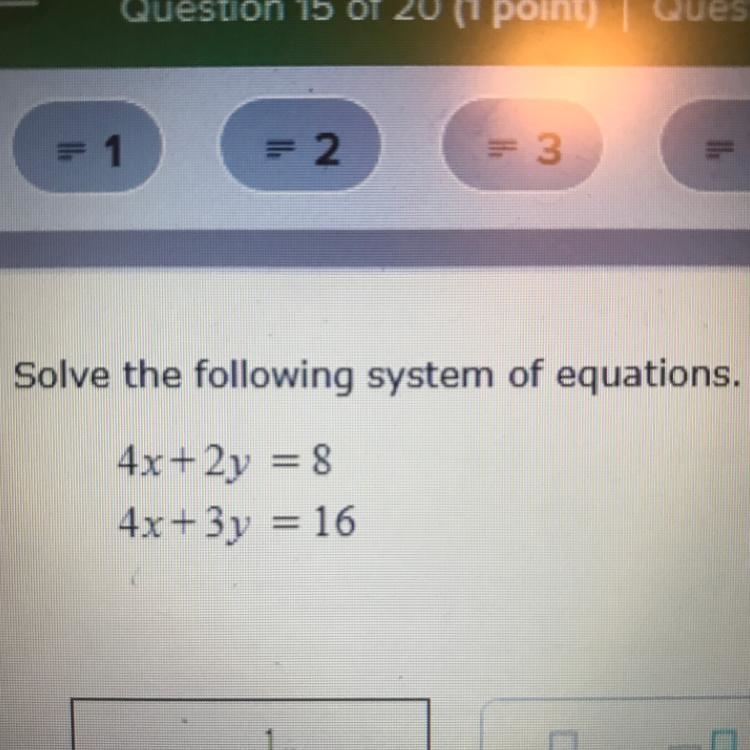 I need an answer for x = And y =-example-1