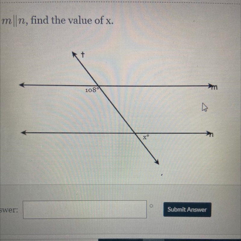 Given mn, find the value of x. 108-example-1