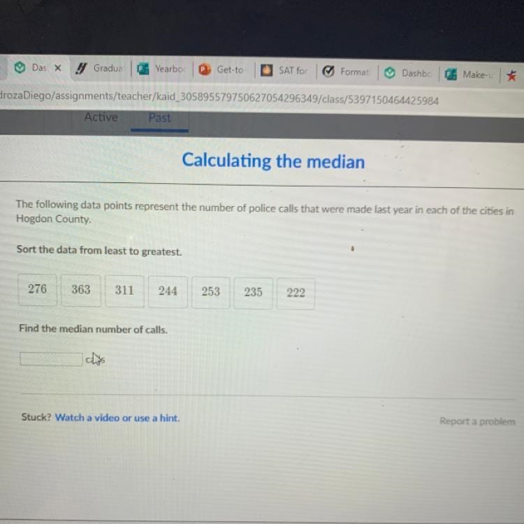 Find the median number of calls.-example-1