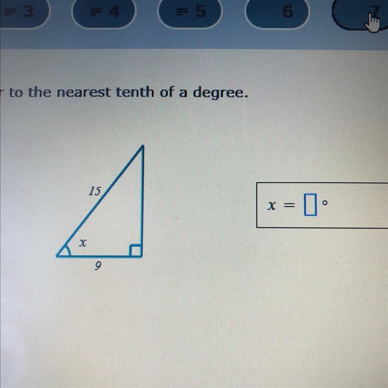 Find x. Round your answer to the nearest tenth of a degree.-example-1