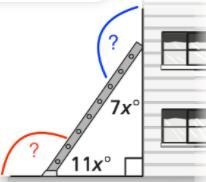 X = 5 what is the red and blue angle? PICTURE ATTACHED-example-1