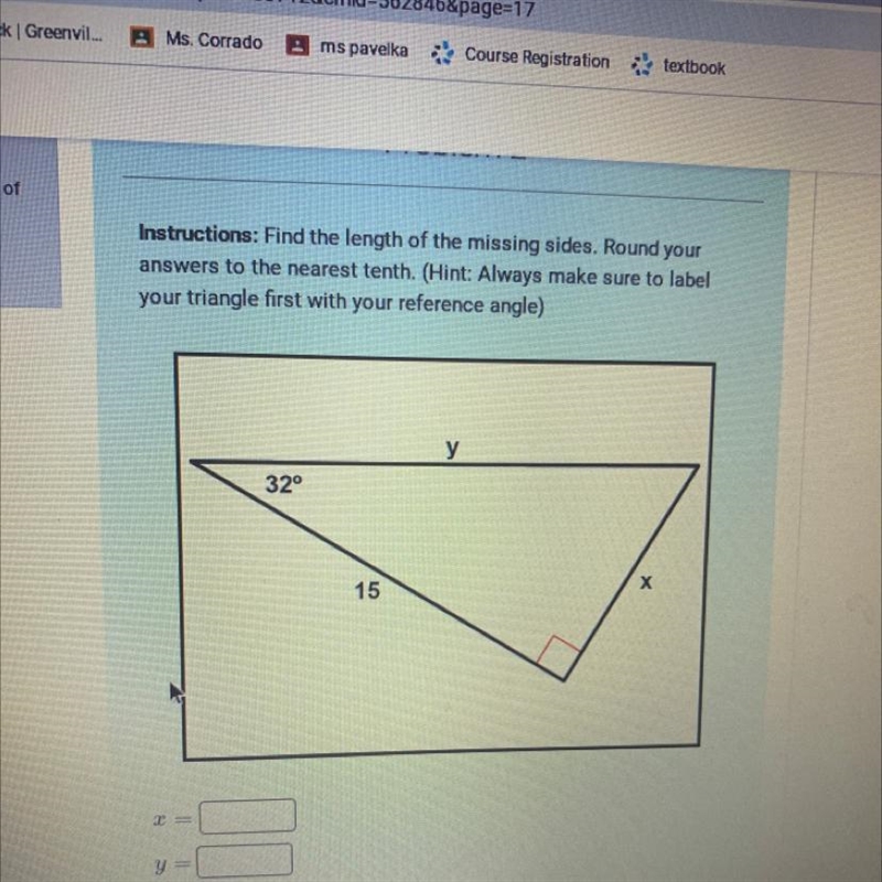 Find the length of the missing sides. Round your answers to the nearest tenth.-example-1