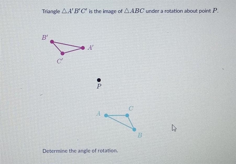 Determine the angle of rotation. -165 -125 125 165​-example-1