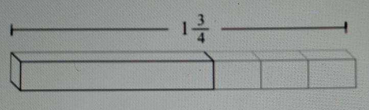 Determine the number of 1/4 measurements in the total length. hint: 1 whole = 4/4 or-example-1