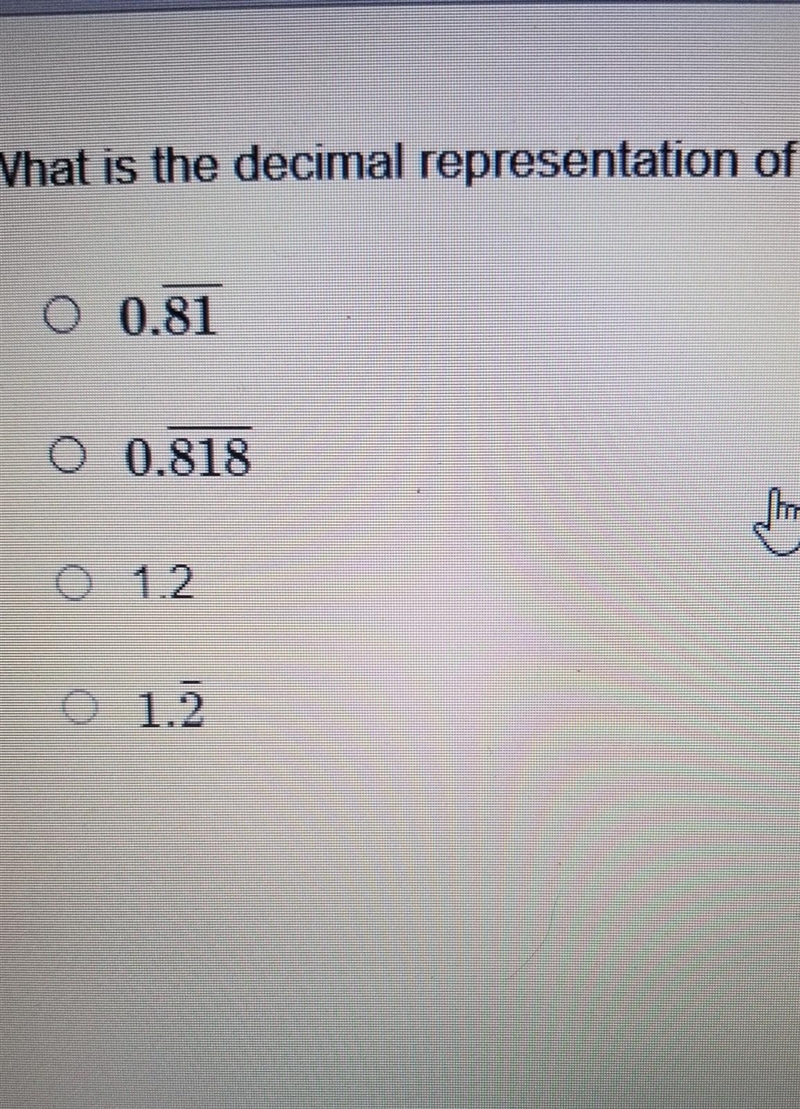 What is the Decimal Represention of 9/11​-example-1