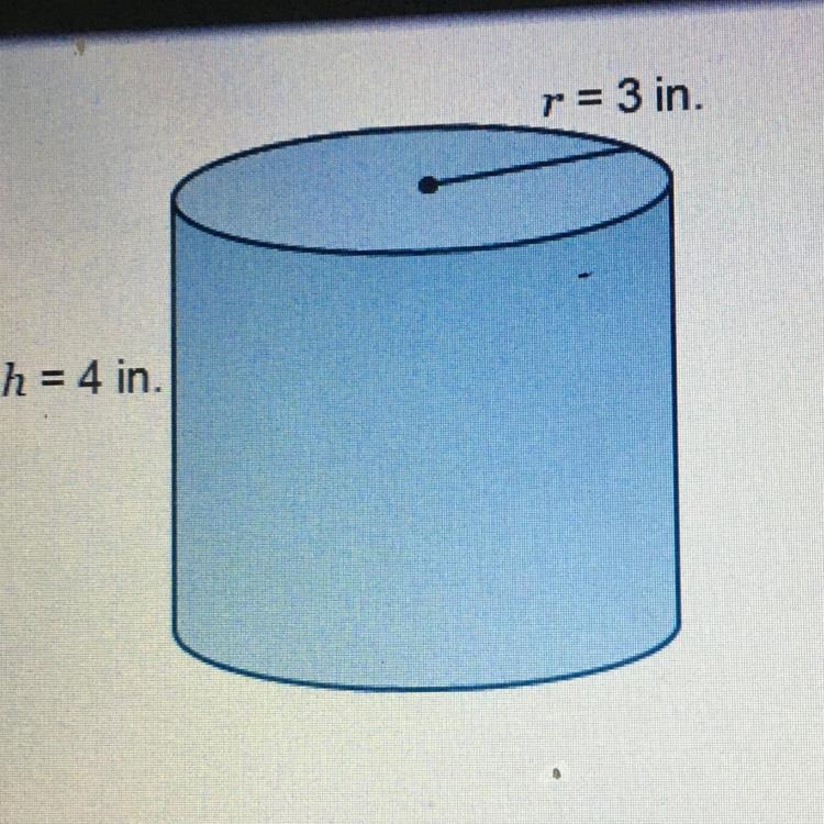 Complete the steps to find the surface area of the cylinder The area of the base is-example-1