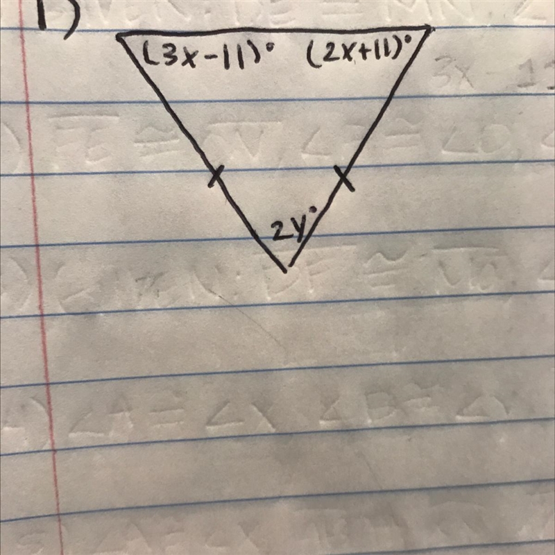 I need help finding the values of x and y!!-example-1