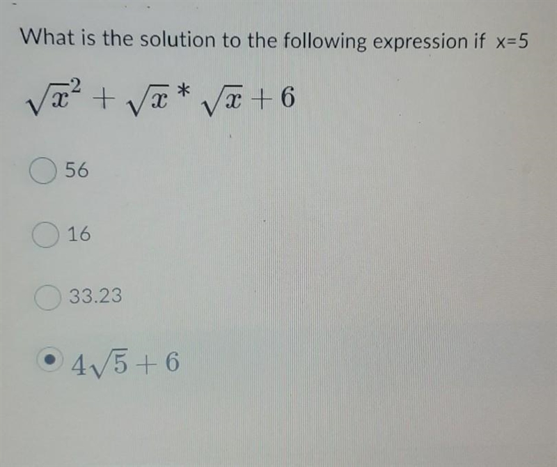 What is the solution to the following expression if x=5 ​-example-1