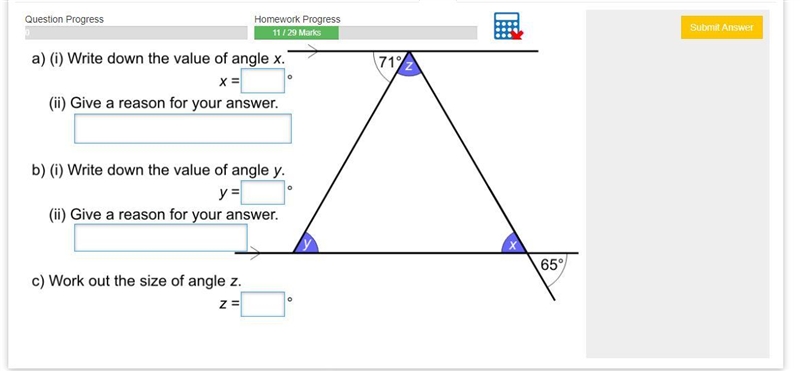 Work out the value of x-example-1