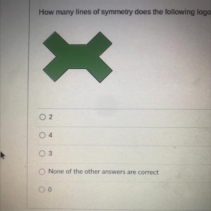 How many lines of symmetry does the following logo design have?-example-1