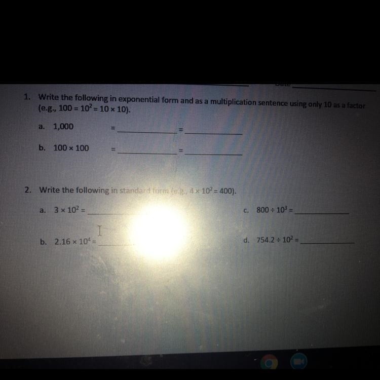 1. Write the following in exponential form and as a multiplication sentence using-example-1