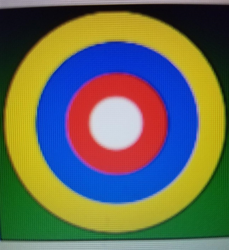 A target with the diameter of 14 cm has 4 scoring zones formed by concentric circles-example-1