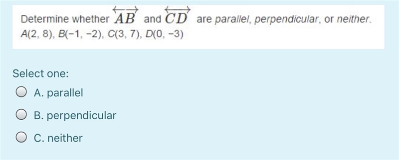 Please help. are they Parallel, perpendicular or neither?-example-1