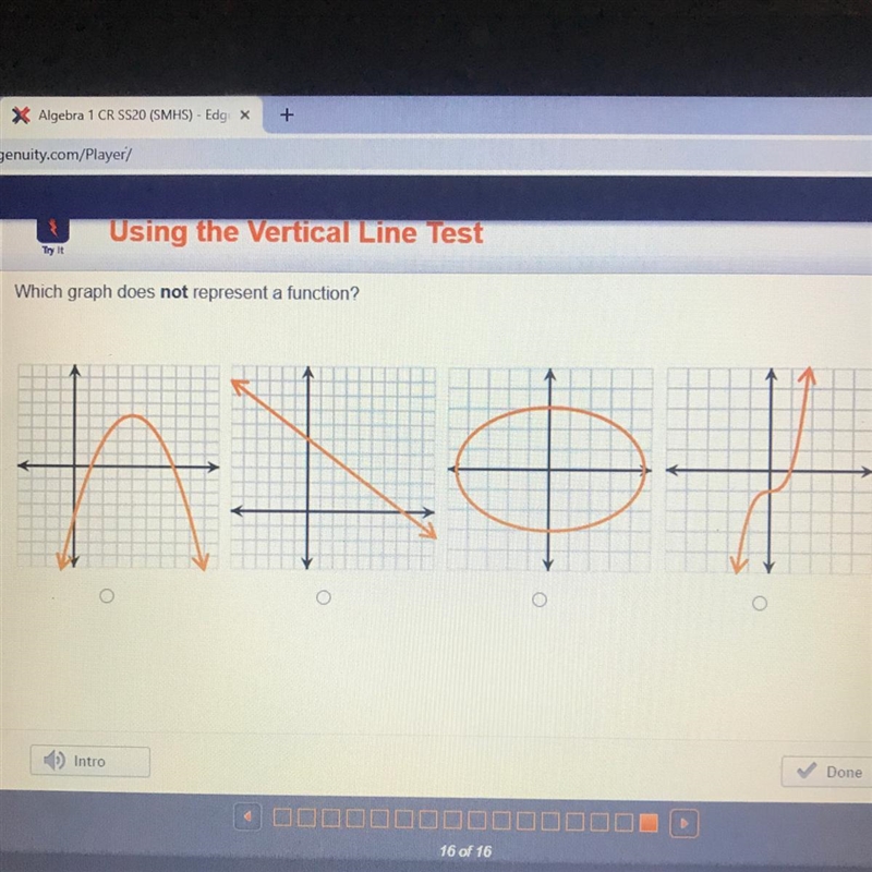 Which graph does not represent a function ?-example-1