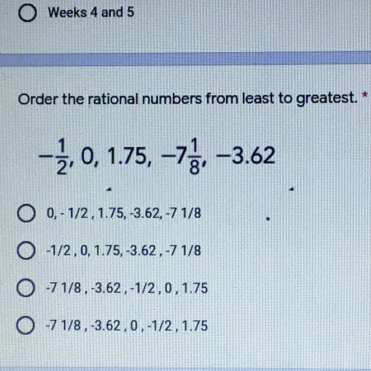 Order the rational numbers from least to greatest-example-1