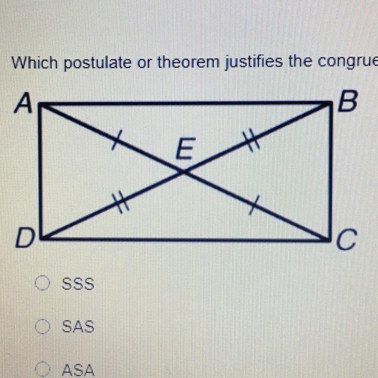 Which postulate or theorem justifies the congruence statement, ABE is congruent to-example-1