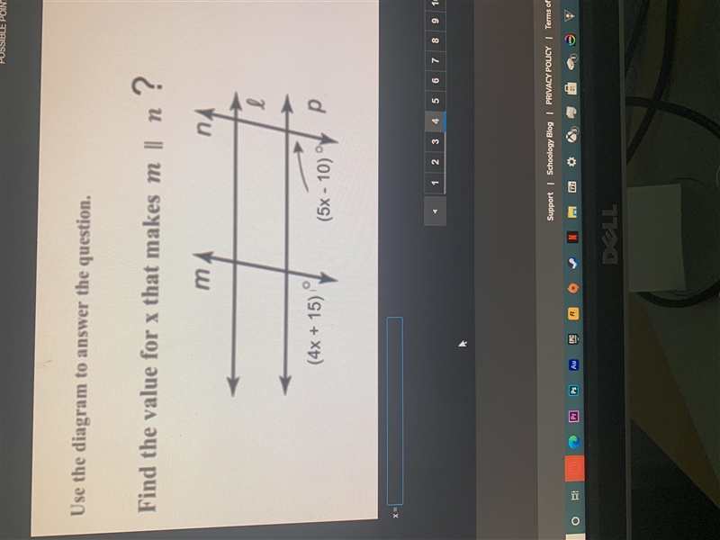 Find The Value for X that makes M || N.-example-1