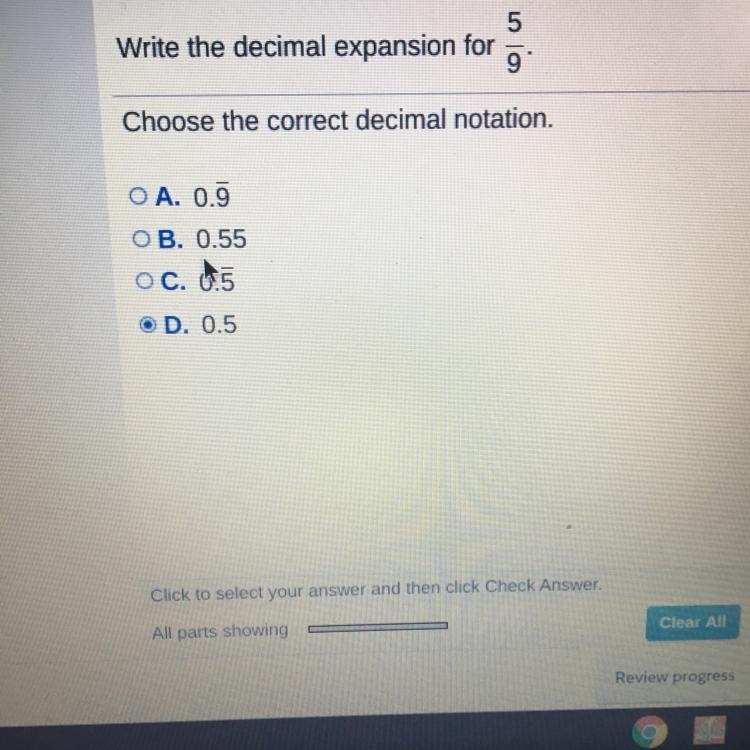 5 Write the decimal expansion for 9-example-1