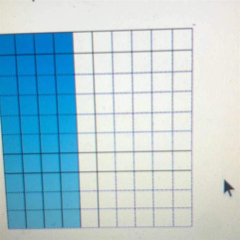 What percent is represented by the shaded portion of this 10 x 10 grid? 4 % 100 40 % 100 04% 40%-example-1