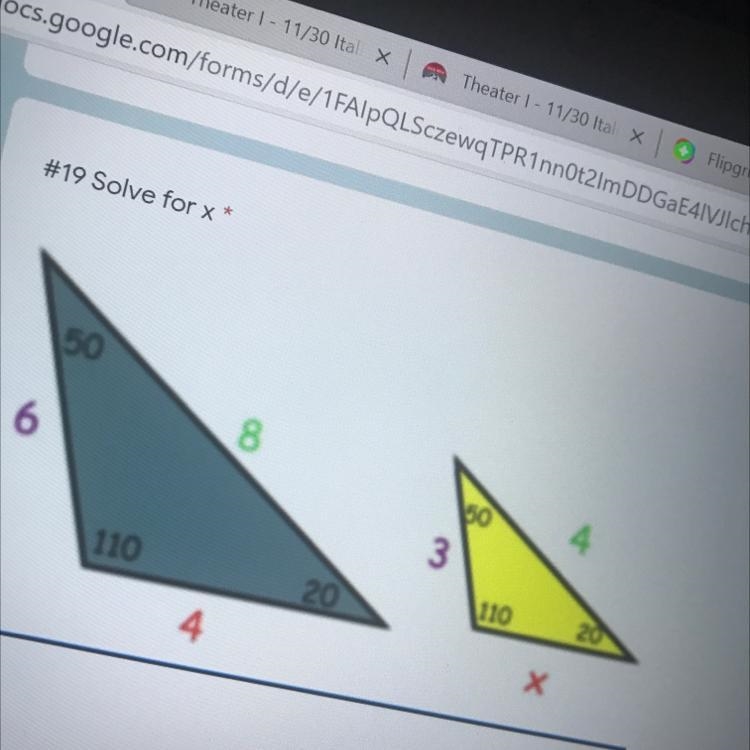 Solve for x Answer choices- 3 6 2 4-example-1