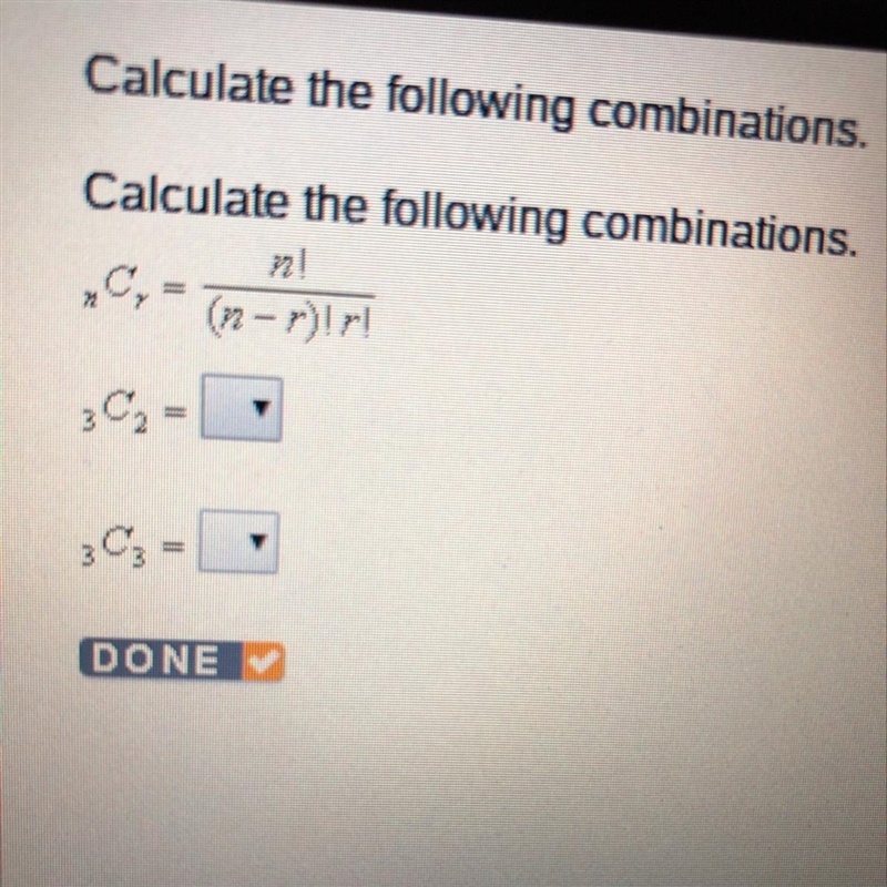 Calculate the following combinations-example-1