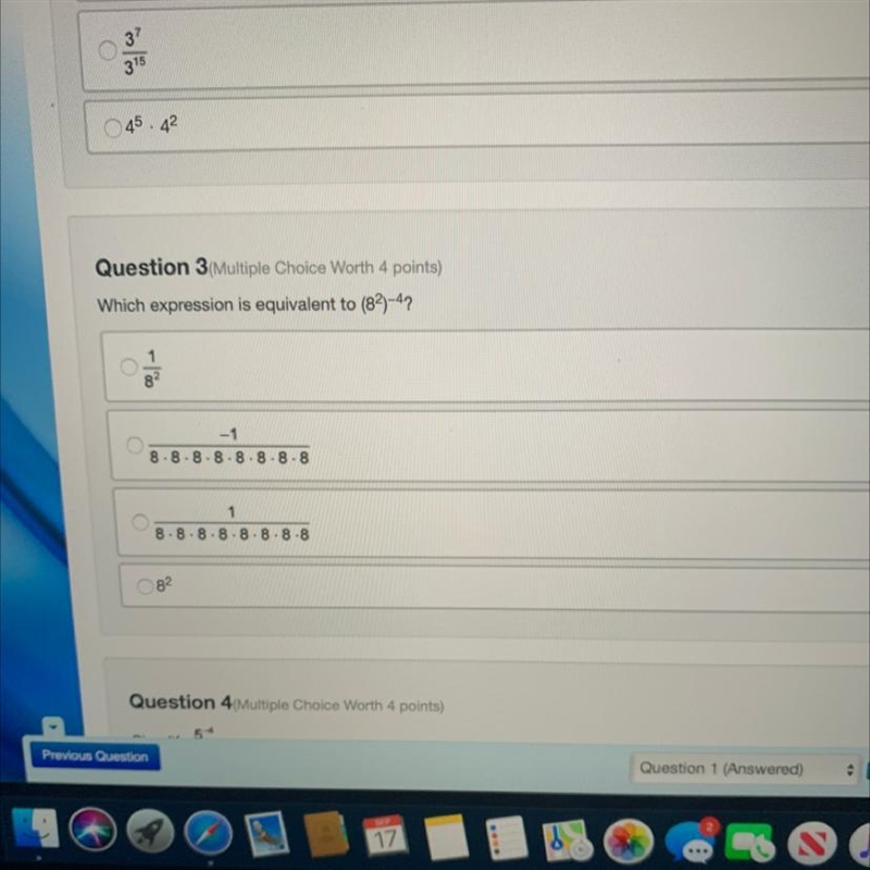 Which expression is equivalent to (8^2)^-4-example-1