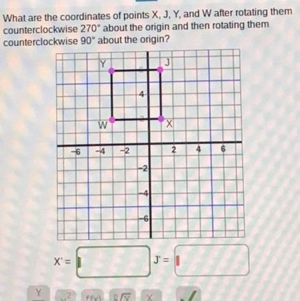 What are the coordinates of points x,j,y, and w-example-1