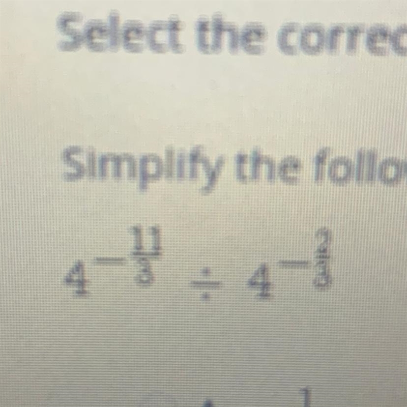 2 Select the correct answer. Simplify the following expression.-example-1