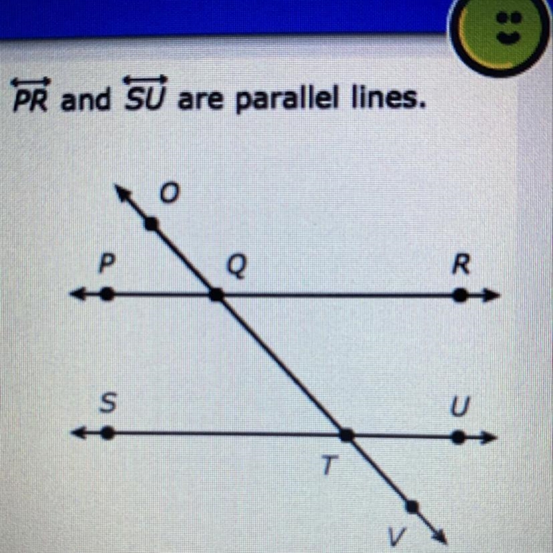 Name an angle that is a corresponding angle to-example-1