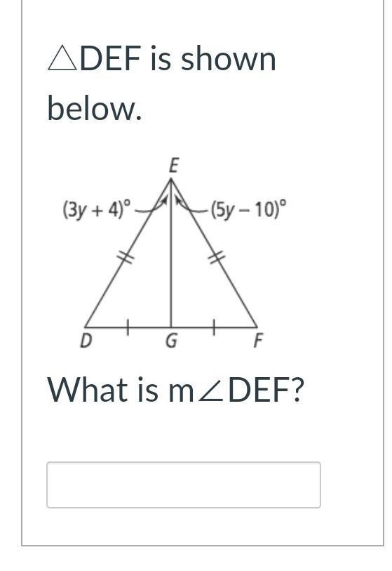 △DEF is shown below. Triangle DEF What is m∠DEF?​-example-1