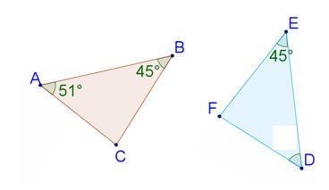 ΔABC ≅ ΔDEF What is the measure of Answer choices are as follows: 51° 45° 84° Cannot-example-1