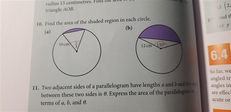 Please help me! How do I find the area of the shaded region in the circles?-example-1